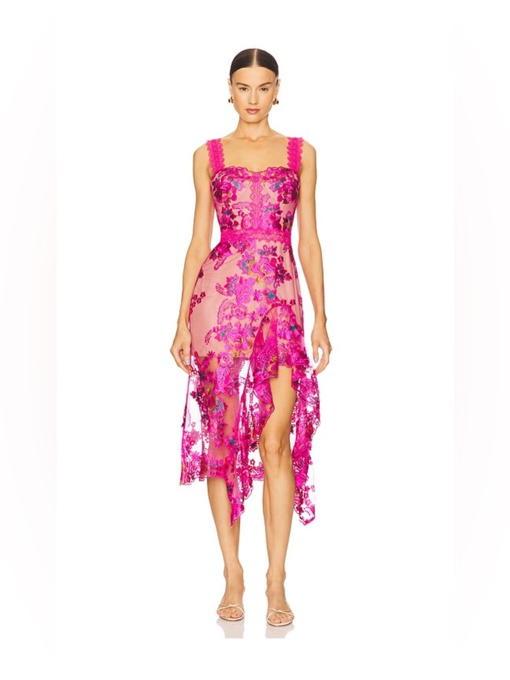 Bronx and Banco Eva Midi Dress in Fuchsia AU10/US6